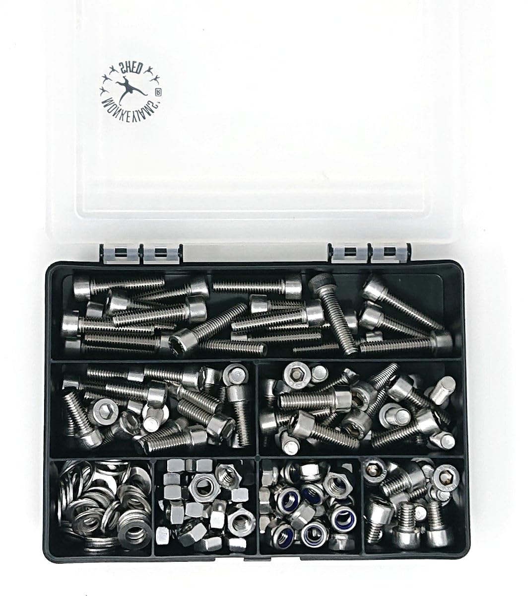 M8 Innensechskantschraube / Maschinenschraube Sortiment Set 225 tlg. Edelstahl A2-70 (304)