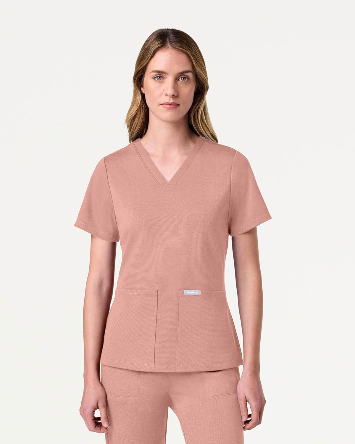 JAANUU UltraSOFT Essential Comfort Women’s 6-Pocket Scrub Set – Soft Stretch Fabric, Slim Fit, Adjustable Waist Scrub