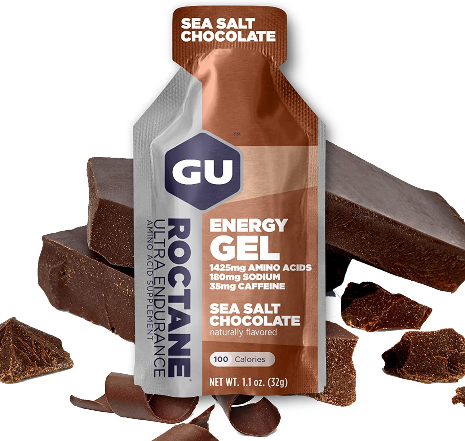 Roctane Ultra Endurance Energy Gel, (Sea Salt Chocolate, 12-COUNT)