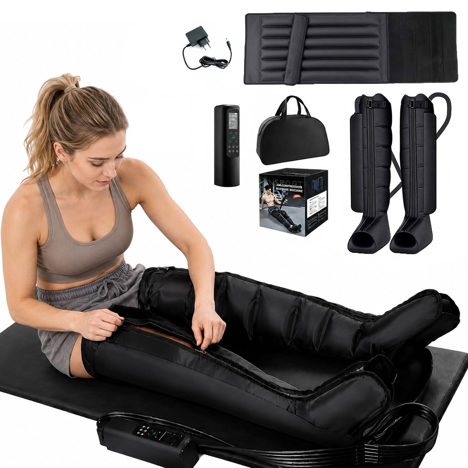 Pressoterapia Gambe con Linfodrenaggio e Compressione Pneumatica a 6 Camere