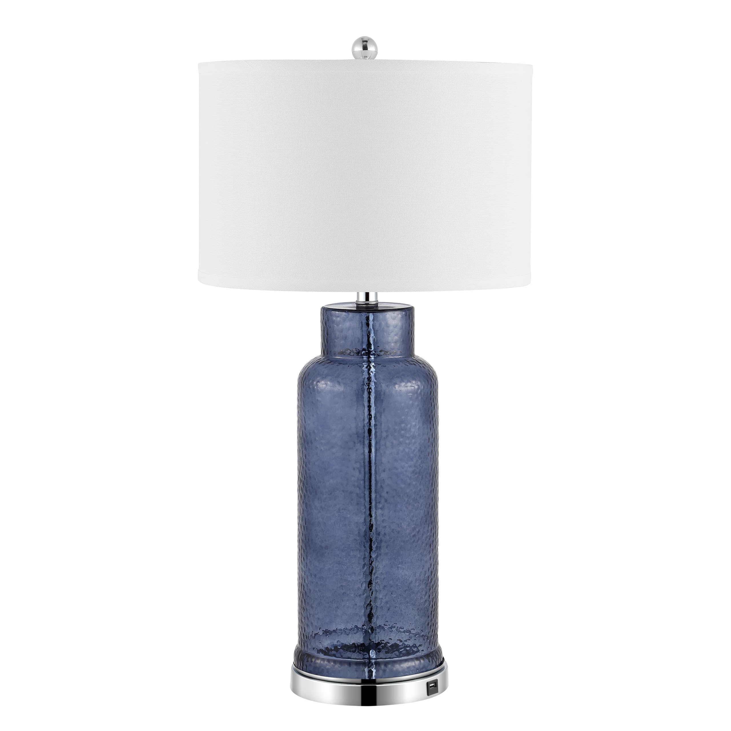 SAFAVIEH Lighting Collection Modern Deco Navy Faux Leather 26-inch...