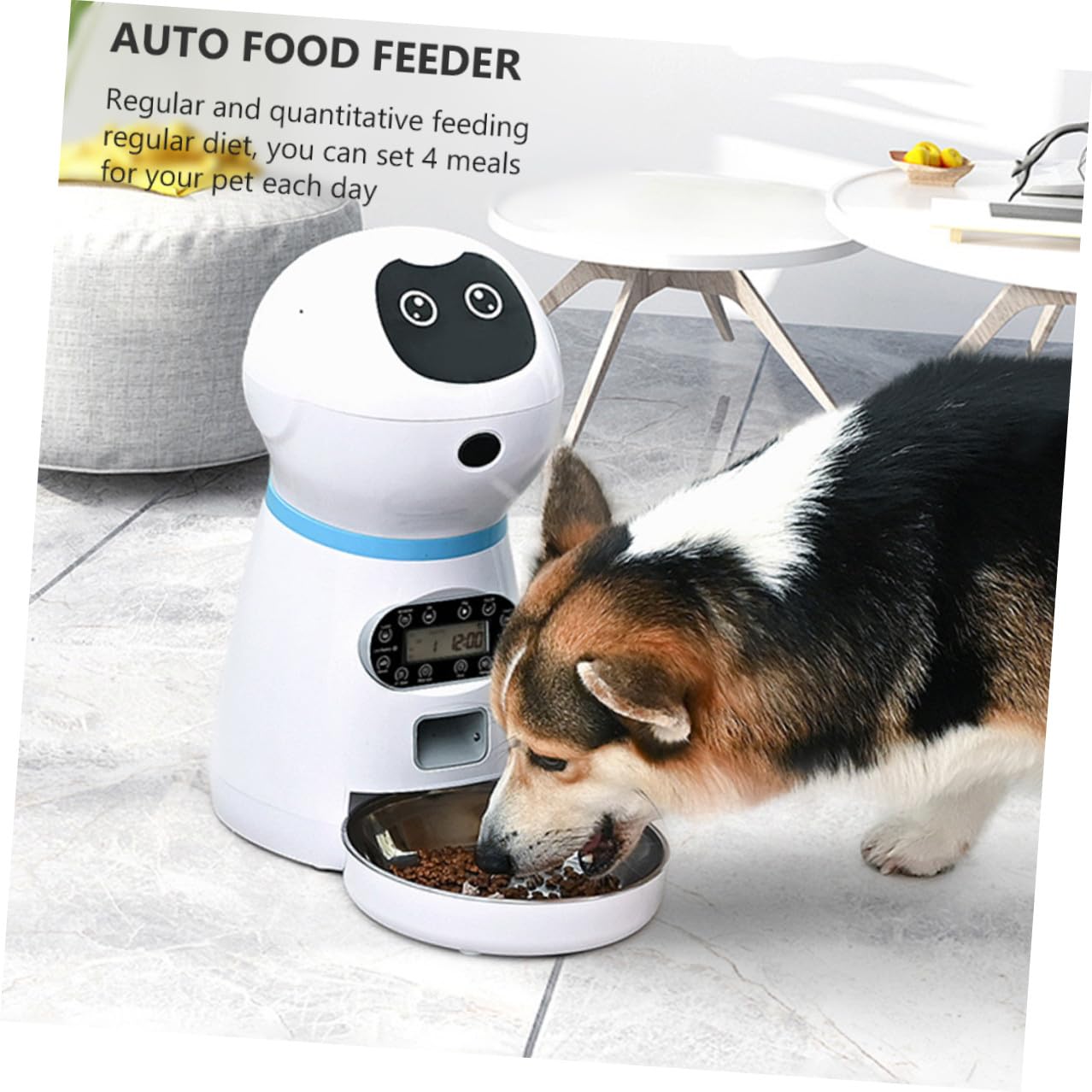 ifundom Comedero Inteligente para Mascotas Automático Temporizado con 3.5l Capacidad, Contenedor de Acero Inoxidable, Alimentación Programada para Perros y Gatos, Adecuado para Uso