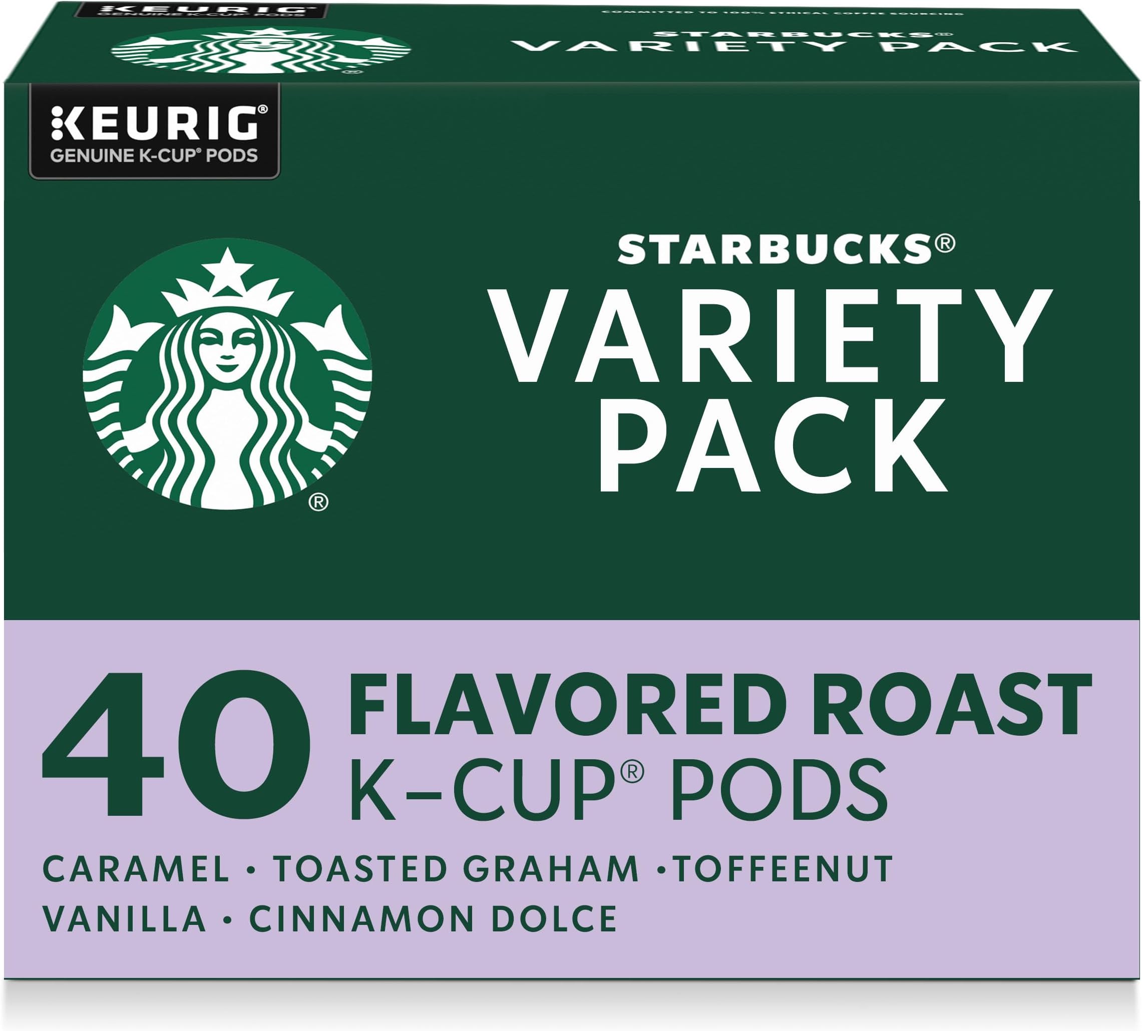 K-Cup Coffee Pods, Flavored Hot or Iced Coffee, Variety Pack, 40 Keurig Pods