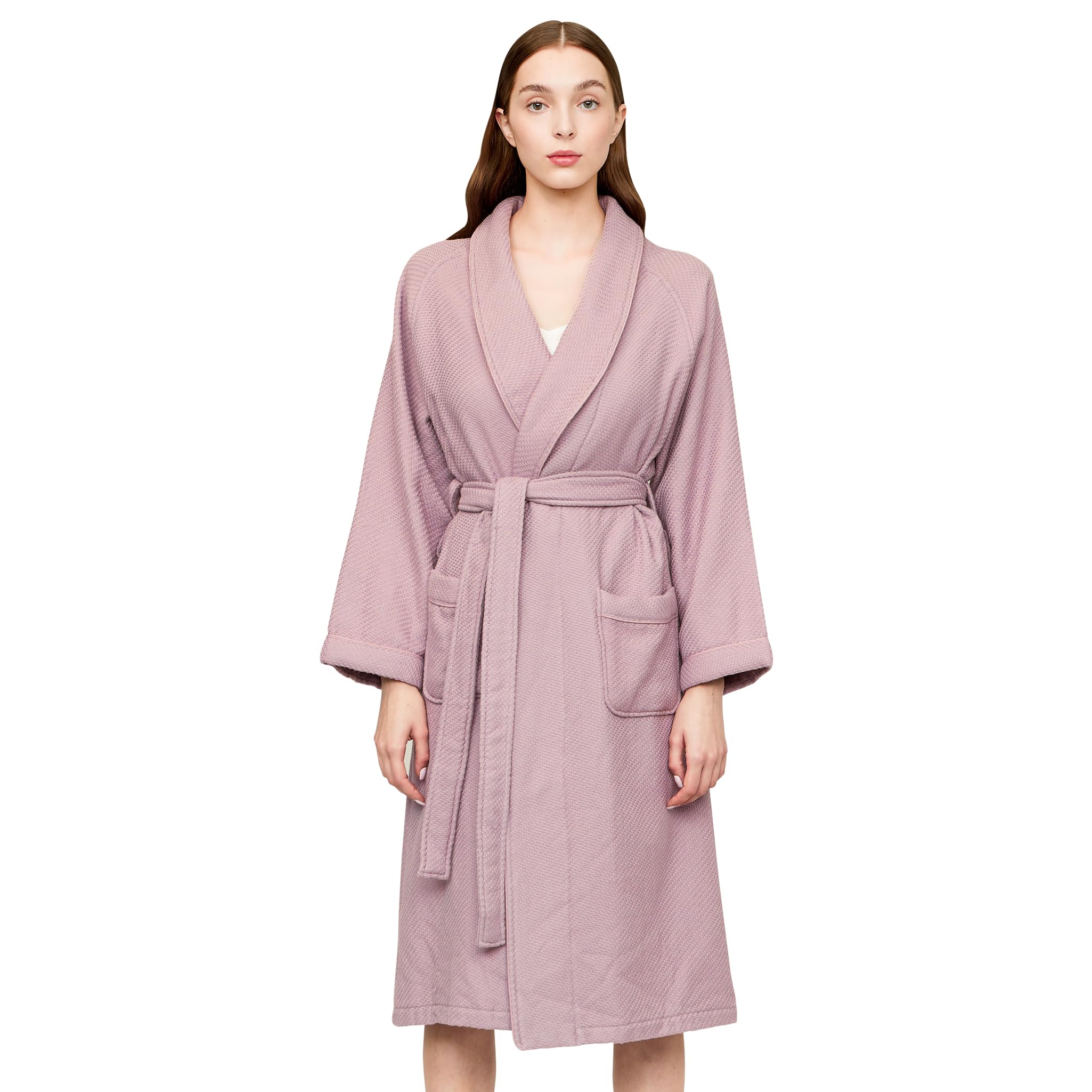Calla Angel New York Bathrobe, Gown, Luxury, Towel Fabric, Cotton, 100% Extra Long Cotton, Lightweight, Moisturizing, Heat Retention, Water Absorbent, Quick Drying, Bathing, Women's, Men's, Unisex, S RegularR Pink