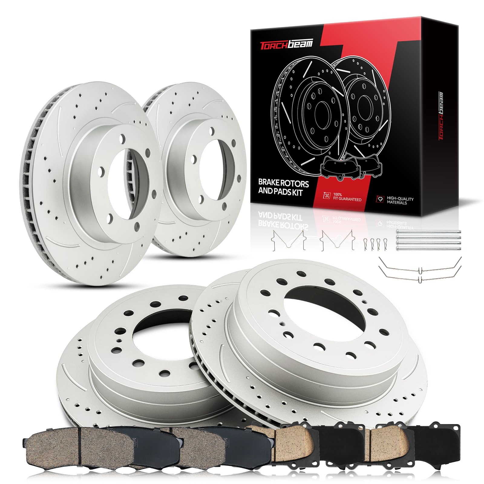 - Torchbeam Front and Rear OE Brake Rotors & Ceramic Brake Pads Replacement for Toyota 2003-2009 4Runner, Toyota 2007-2009 FJ Cruiser, 10PR1200005
