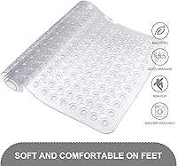 Vista 4 de Bath Mat for Tub & Shower, Non Slip Soft Bathmat with Suction Cups & Drain Holes, Machine Washable Bathtub Floor Liner Mats for Bathroom, 35x16