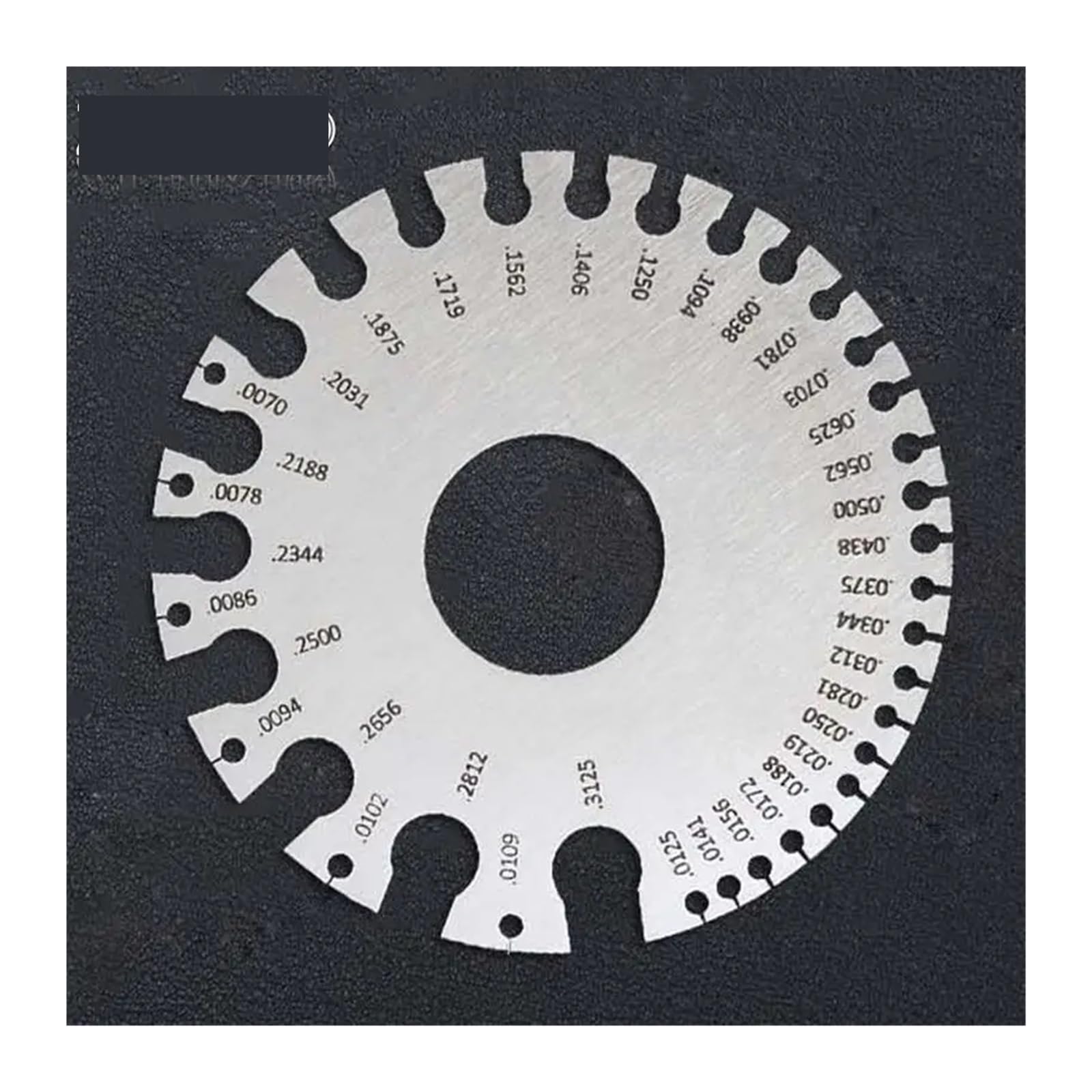 Fühlerlehre Ventilspiel 0-36 Rund AWG SWG Drahtstärke Lineal Durchmessermesser Edelstahl Messgerät Werkzeug Schweißinspektion Drahtstärke für Zündkerze, Ventil, Kolben, Gitarre(Gris)