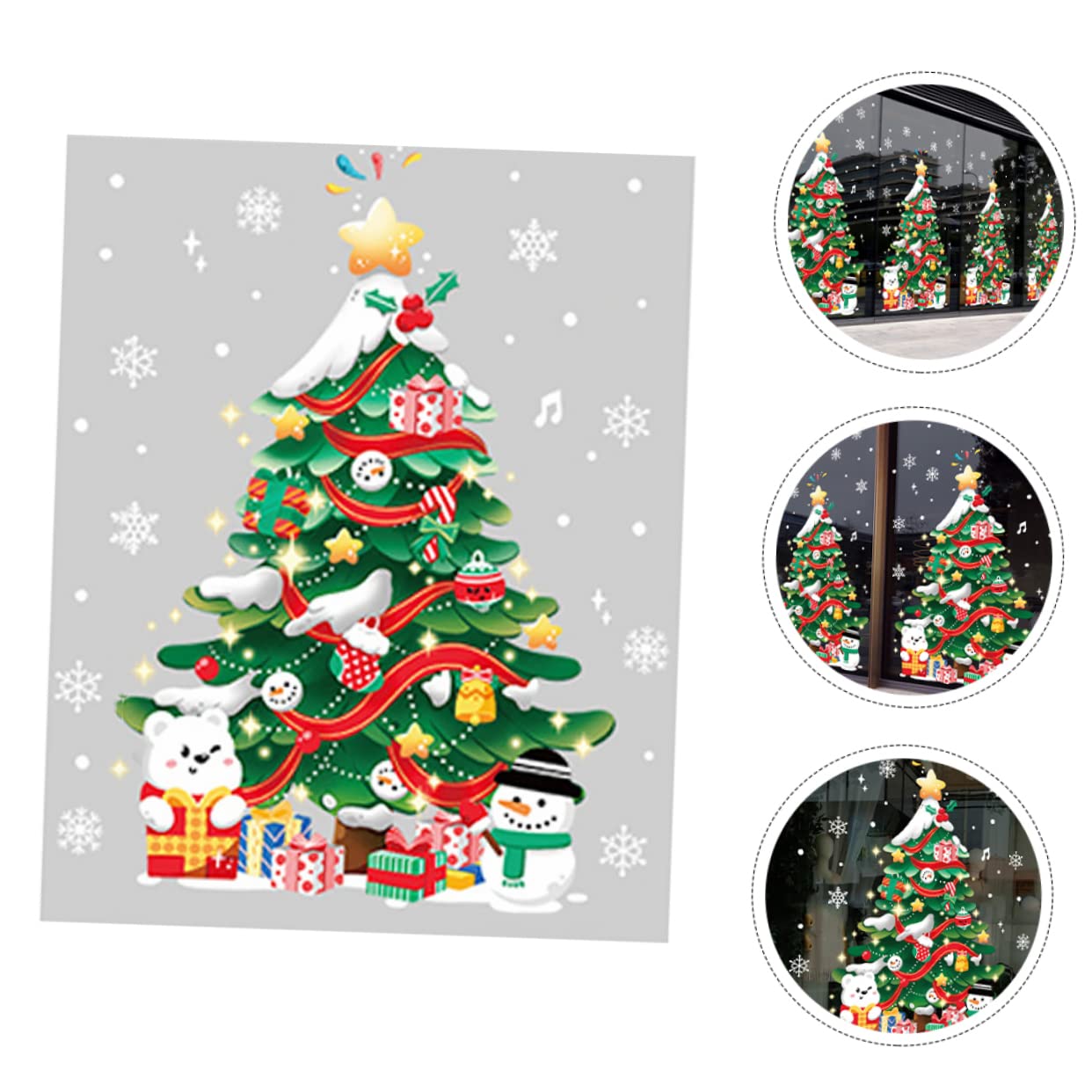 5 Fogli Adesivi per alberi di Natale adesivo vetrina natalizia decorazione di decalcomanie natalizie adesivi da parete natalizi adesivi natalizi per muro arredamento pvc PRETYZOOM