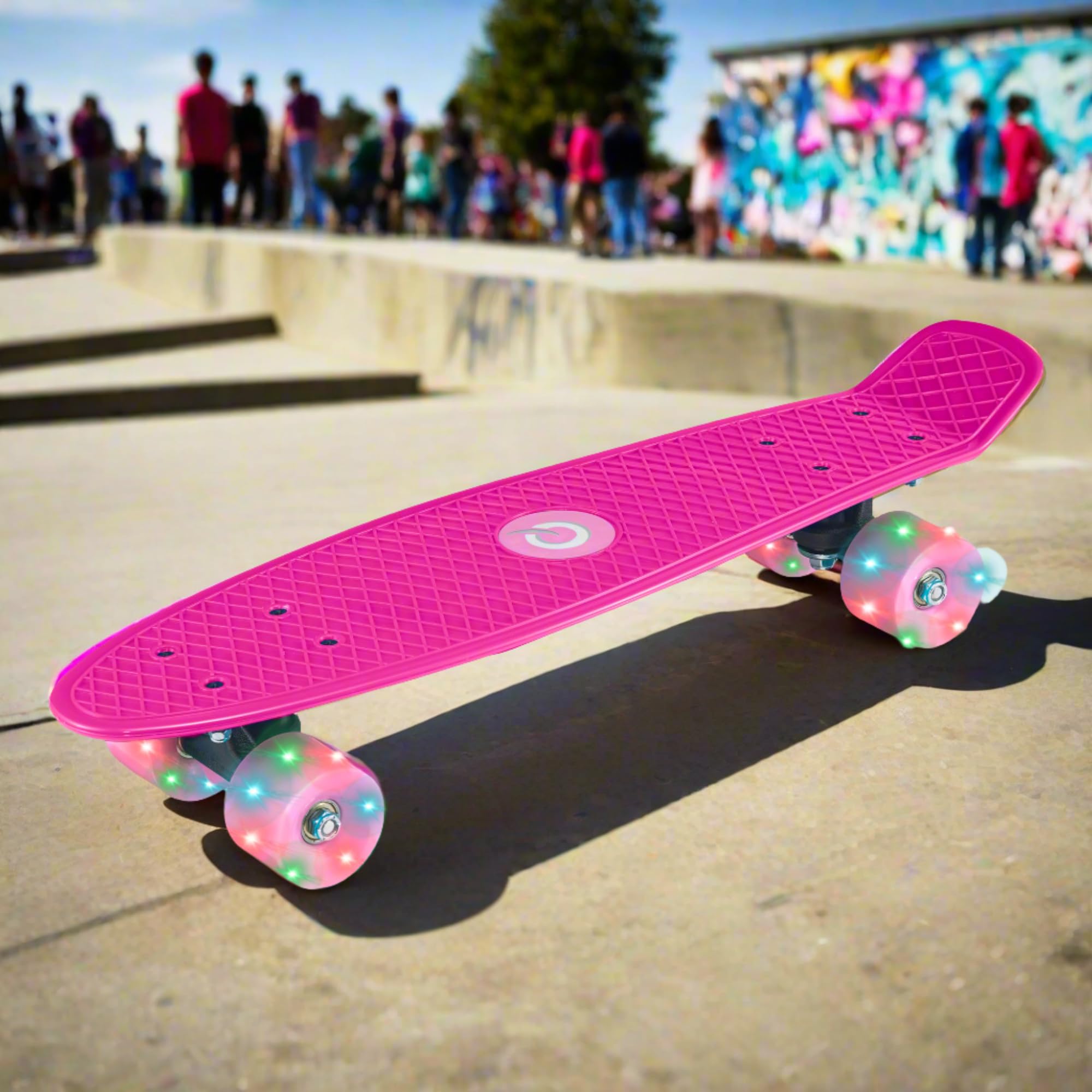 EVO Planche à roulettes lumineuse de 6,7 m | Skateboard pour débutants ou professionnels | Skateboard lumineux pour enfants et adolescents | Mini Cruiser complet | Convient à tous les enfants de 3 ans