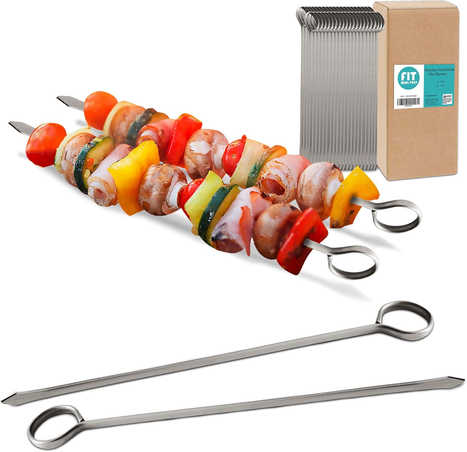 Pincho de metal de acero inoxidable de 8 pulgadas Barras de parrilla