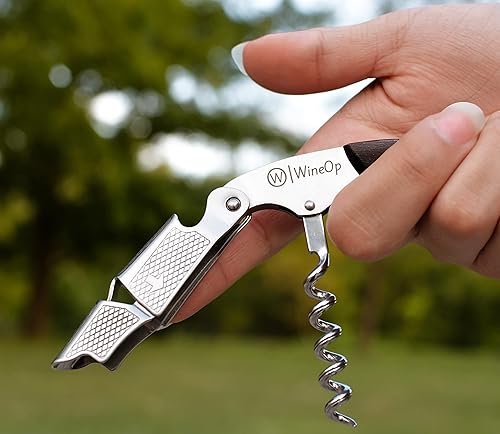 Miniatura 3 de WineOp - Abridor de vino profesional de lujo con doble bisagra, sacacorchos para camareros, sacacorchos para camareros, sumilleres y uso doméstico,