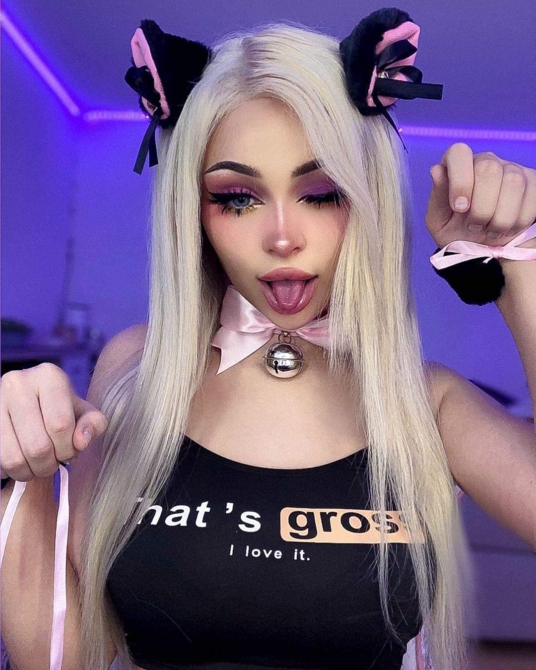 paloli Handmade Bell Choker Collar with Ribbon Bow For Women Kitty Bow Leather Choker Necklace