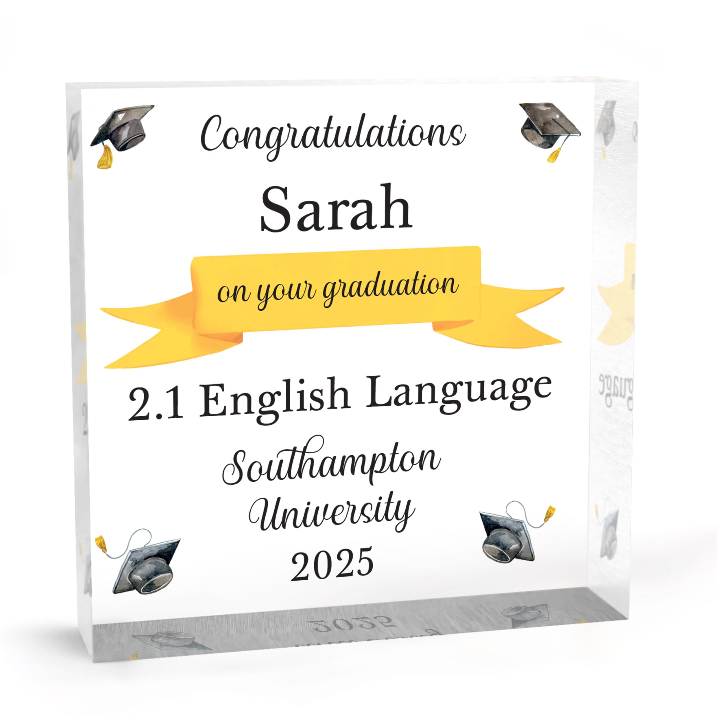 Beecreative Graduation Gift For Her, Personalised Graduation Congratulation