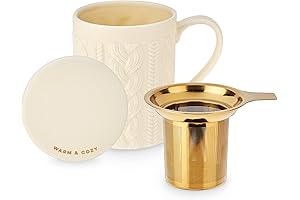 Knitty Craze: Pinky Up Annette Ceramic Sweater Mug with Built-In Tea Infuser