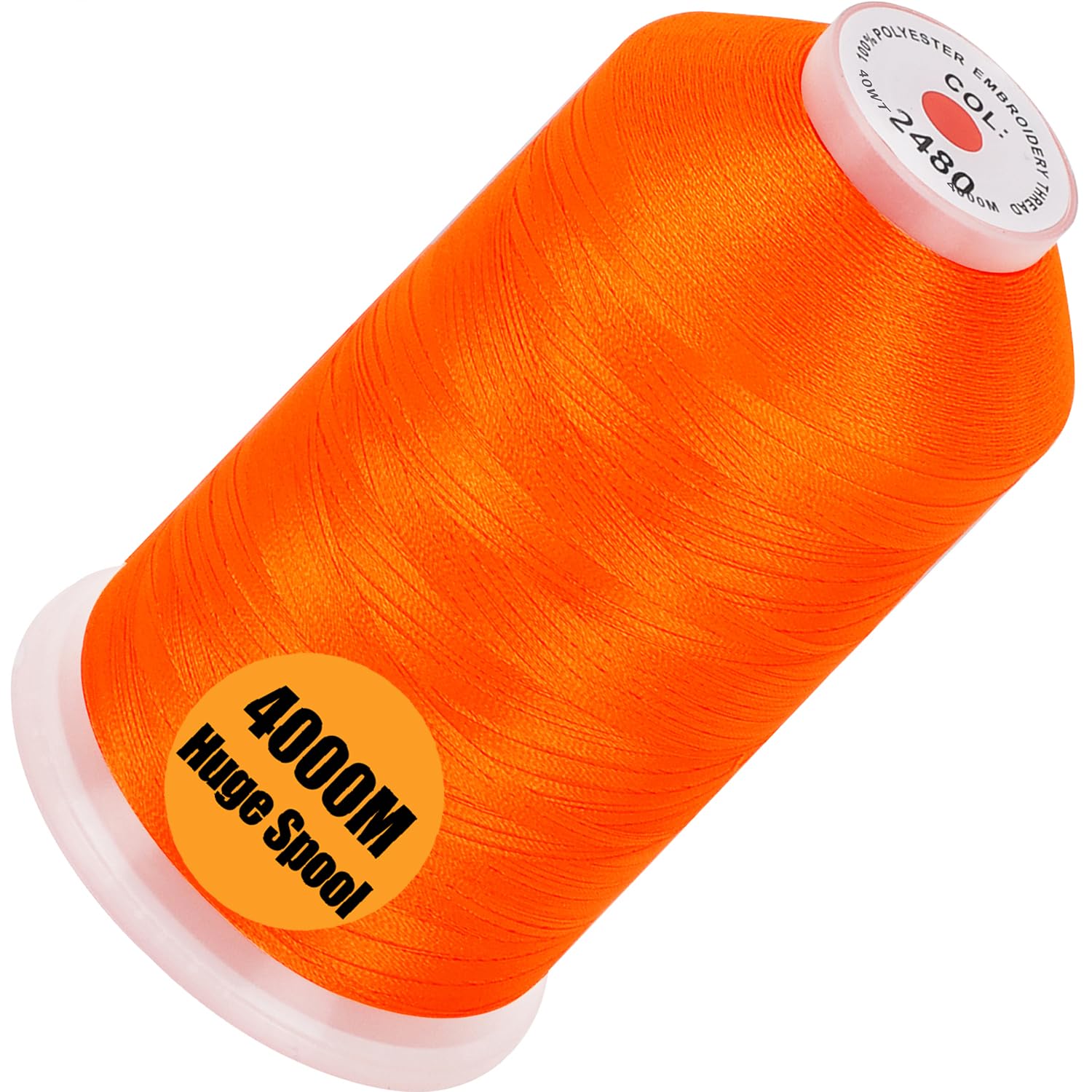 New brothread 4000M Huge Spool Embroidery Machine Thread - Neon Dark Orange
