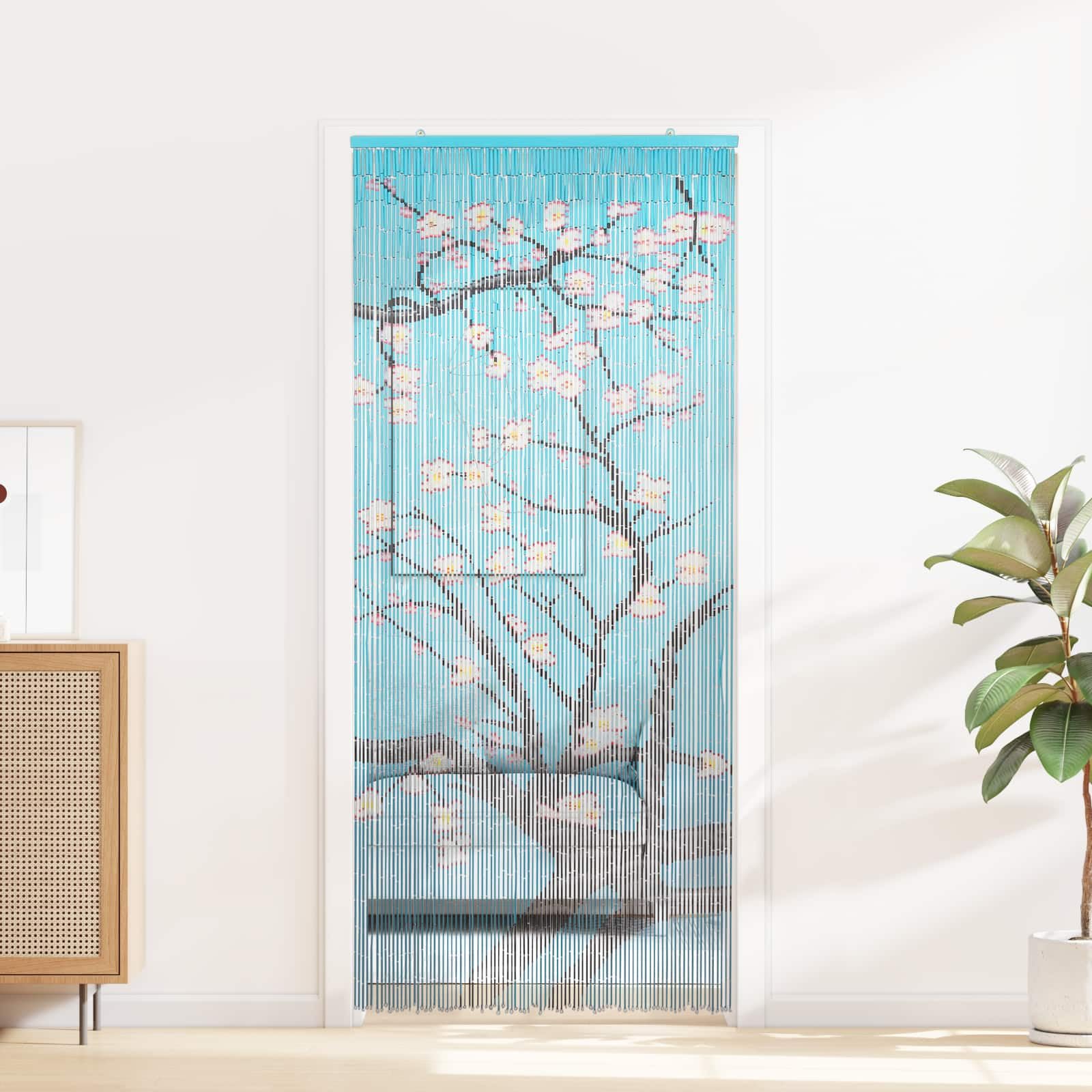 vidaXL Tenda per Porta Antinsetti multicolore 200 x 90 cm Bambù