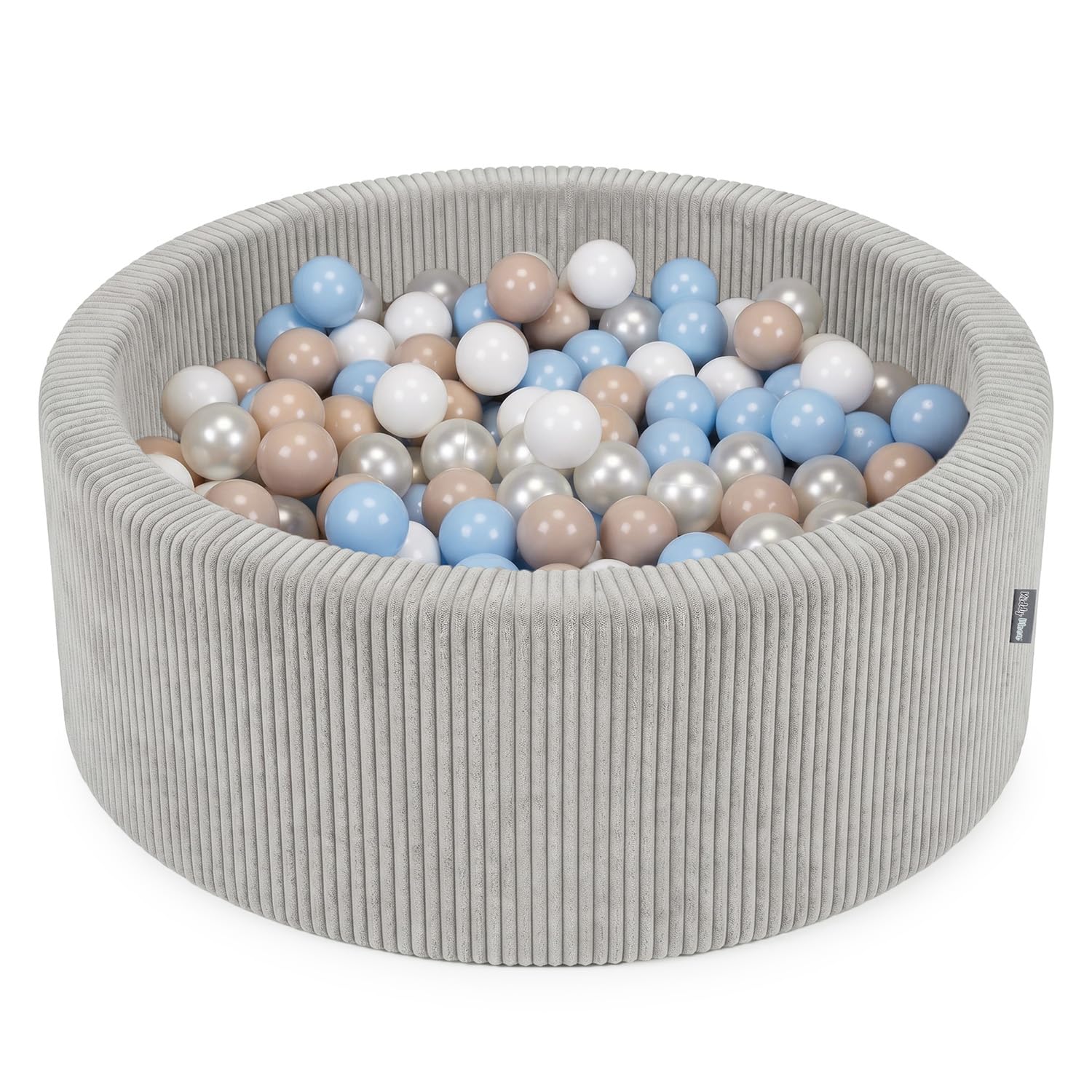 KiddyMoon Ball Pit For Baby And Toddler, Soft Play Ball Pit, 90 X 30 Cm With 200 Balls, Soft Foam Ball Pool, Ribbed Washable Cover