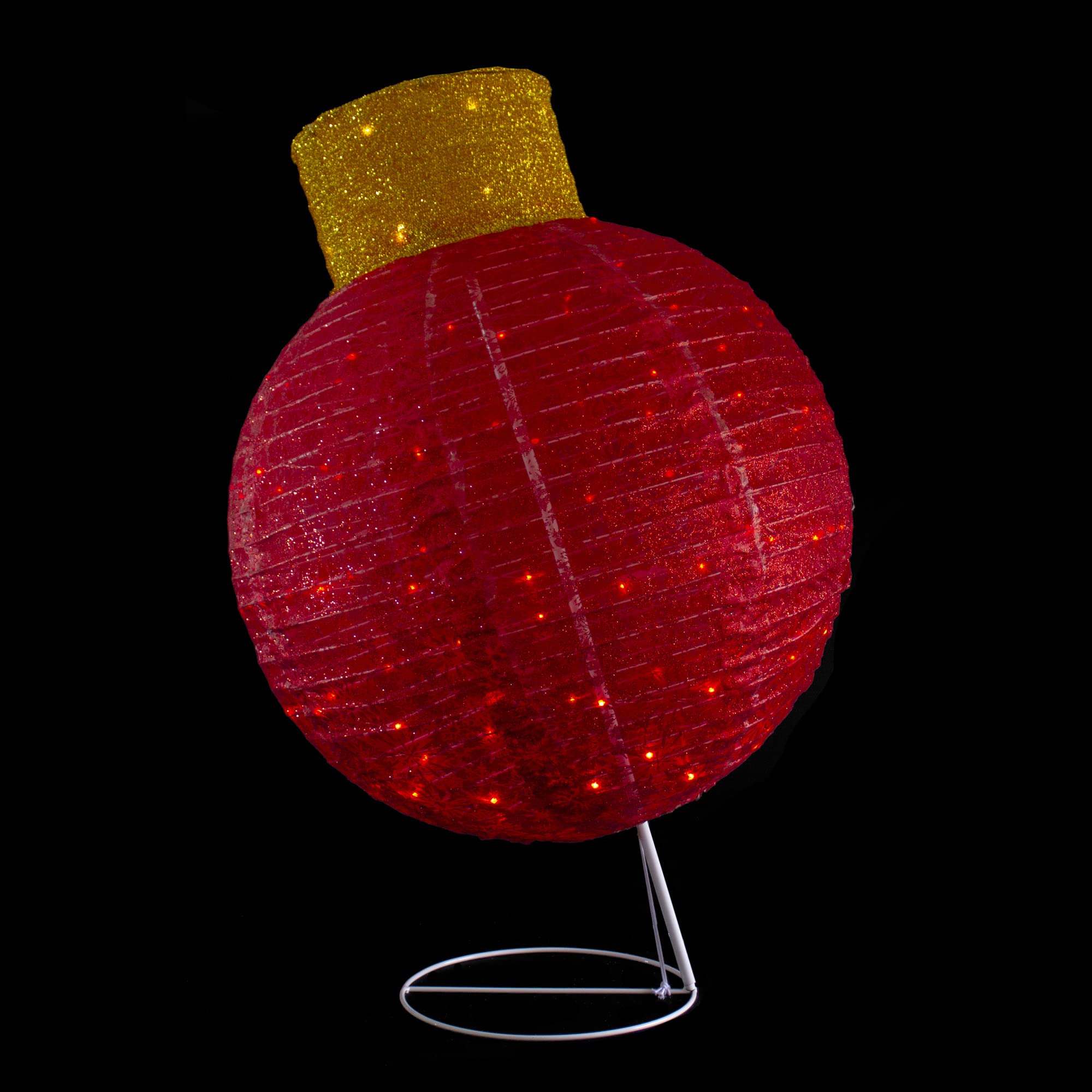 Adorno de oropel rojo con luz LED de 38 pulgadas para decoración de Navidad al aire libre