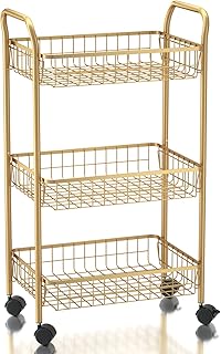 3 Tier Rolling Utility Cart, Storage Trolley Service Cart with Wheels Ea...
