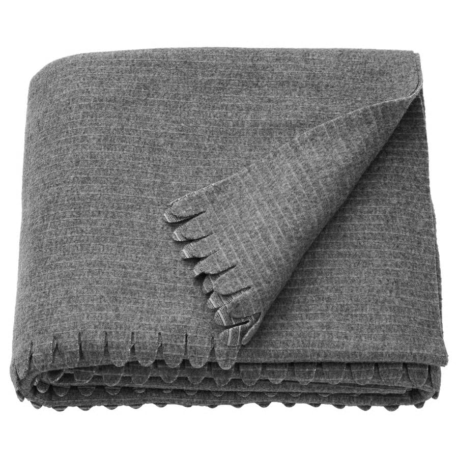 stoRk TJÄRBLOMSTER Bedspread, 100% Recycled Polyester Fleece, Lightweight, Soft, for Single Size Bed (Grey, 150x210 cm)-image-26