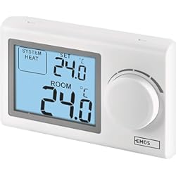 Termostato Inteligente Bomba De Calor EMOS P5604 - Termostato digital de pared para sistemas de calefacción y refrigeración, regulador de temperatura con rueda de ajuste