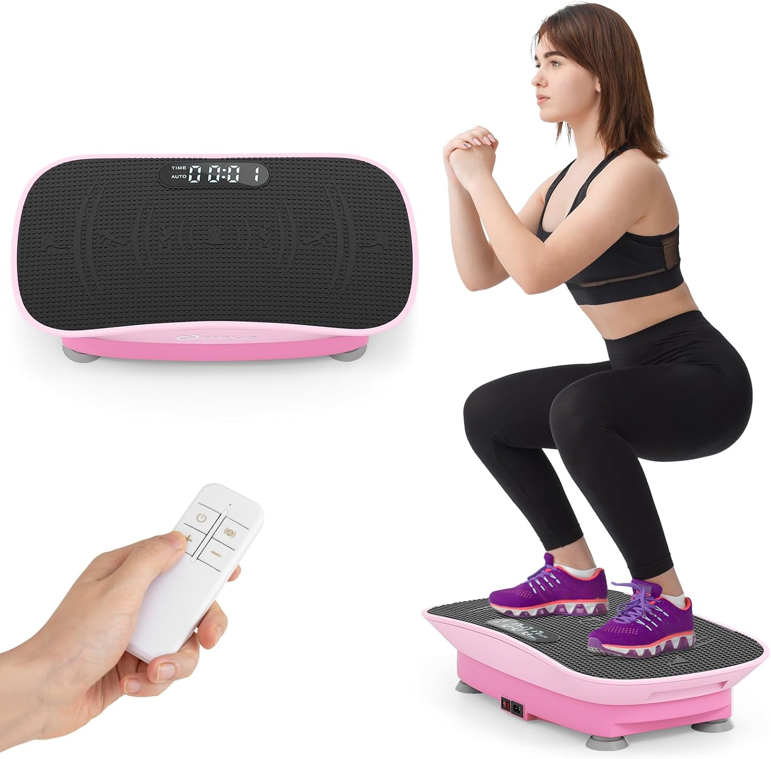 Goplus Vibration Plate Exercise Machine, Vibrating Platform for Lymphatic Drainage w/Remote, LED Display, Home Workout Full Body Shake Board for Weight Loss