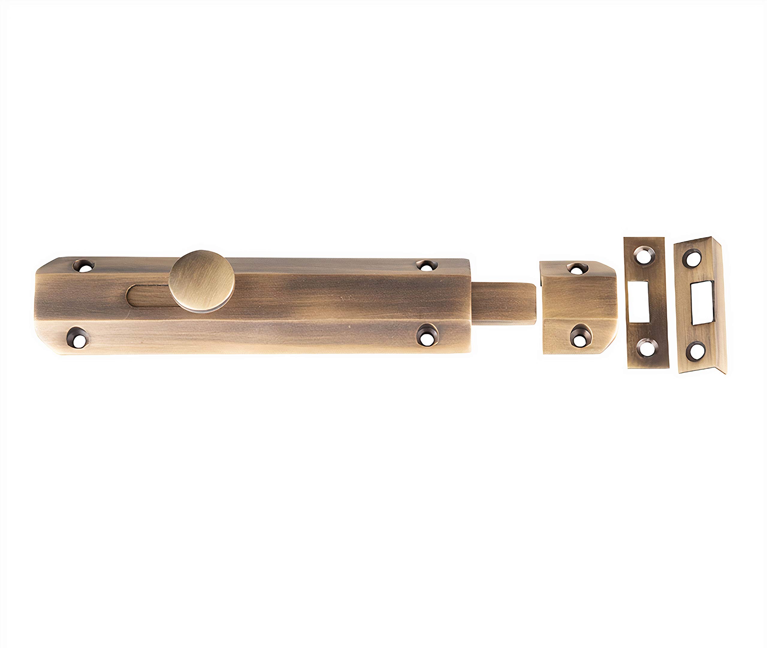 Jedo 150mm (6") Heavy Duty Sliding Surface Door Lock Bolt for Internal Latch Doors and External Doors and Windows (Antique Brass)