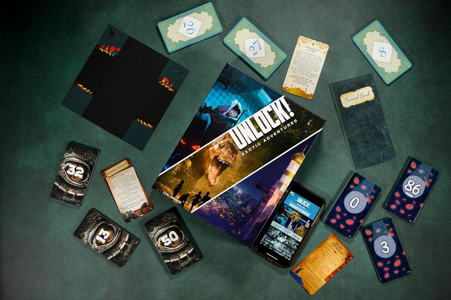 Asmodee - Unlock! : Exotic Adventures - Space Cowboys - Jeux de société - Jeu de Cartes - Escape Game - Adultes et Enfants à partir de 10 Ans - 1 à 6 Joueurs - 60 Minutes