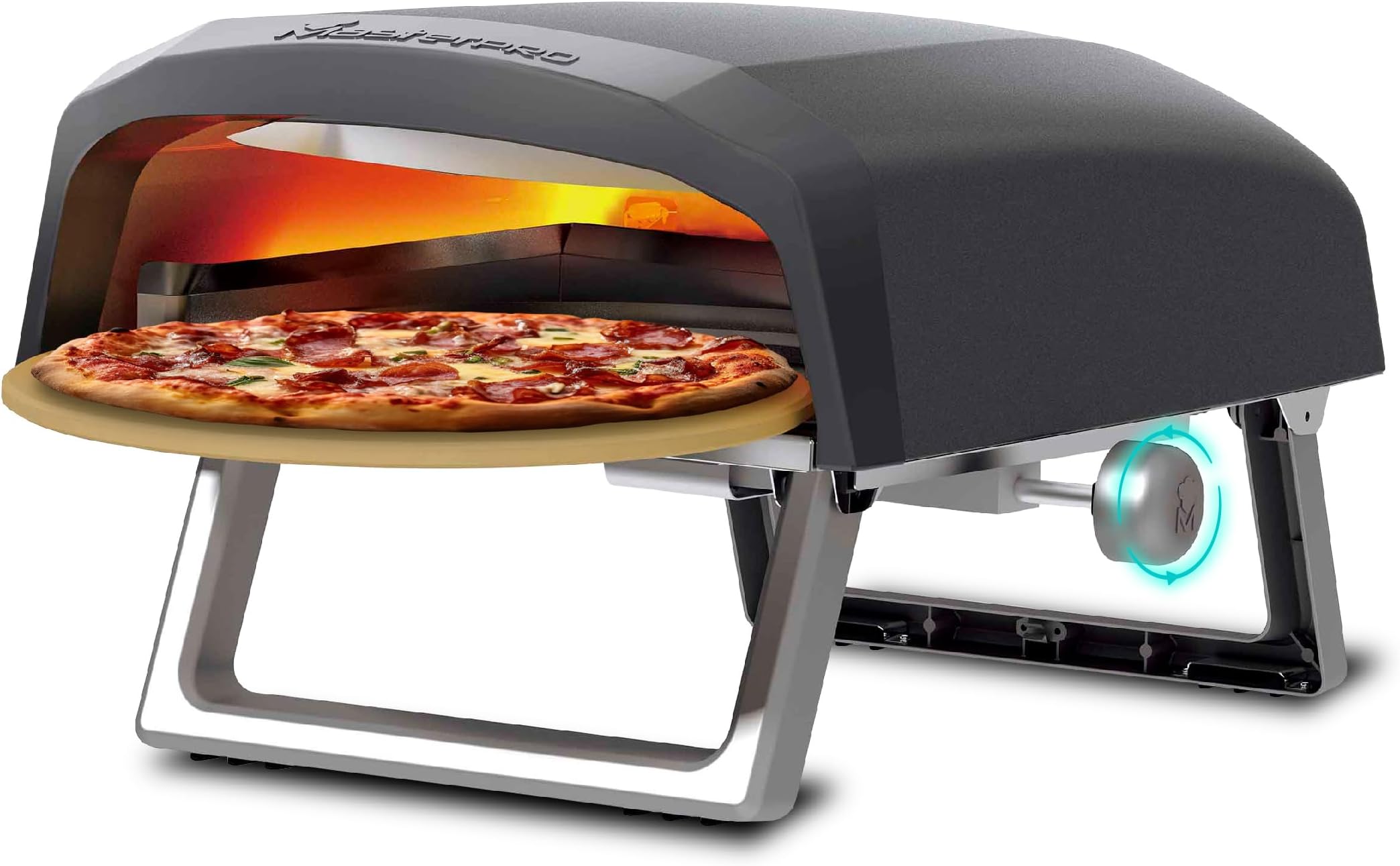 Forno Pizza A Gas Q Pizza - Portatile Con Pietra 33cm, Rotazione Automatica | Per Esterni, Giardino, Balcone - Foto 4