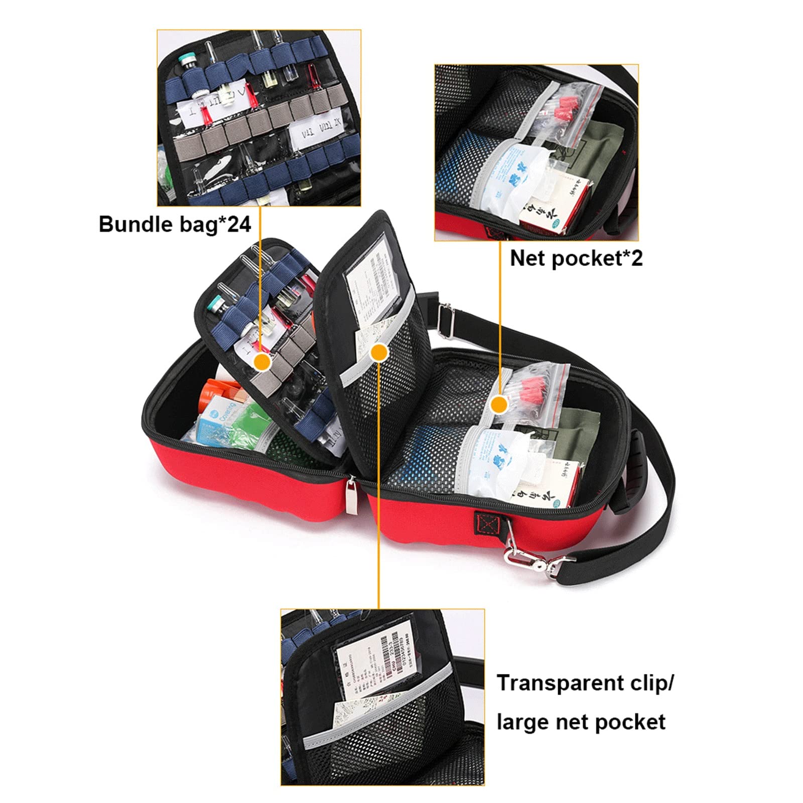ETELIN Sac Médical Vide, Trousse De Premiers Secours Portable Boîte Kit Vide De Premiers Soins Sac De Secours Compact Et Léger pour Soins De Santé À Domicile, Voyage (Color : A)
