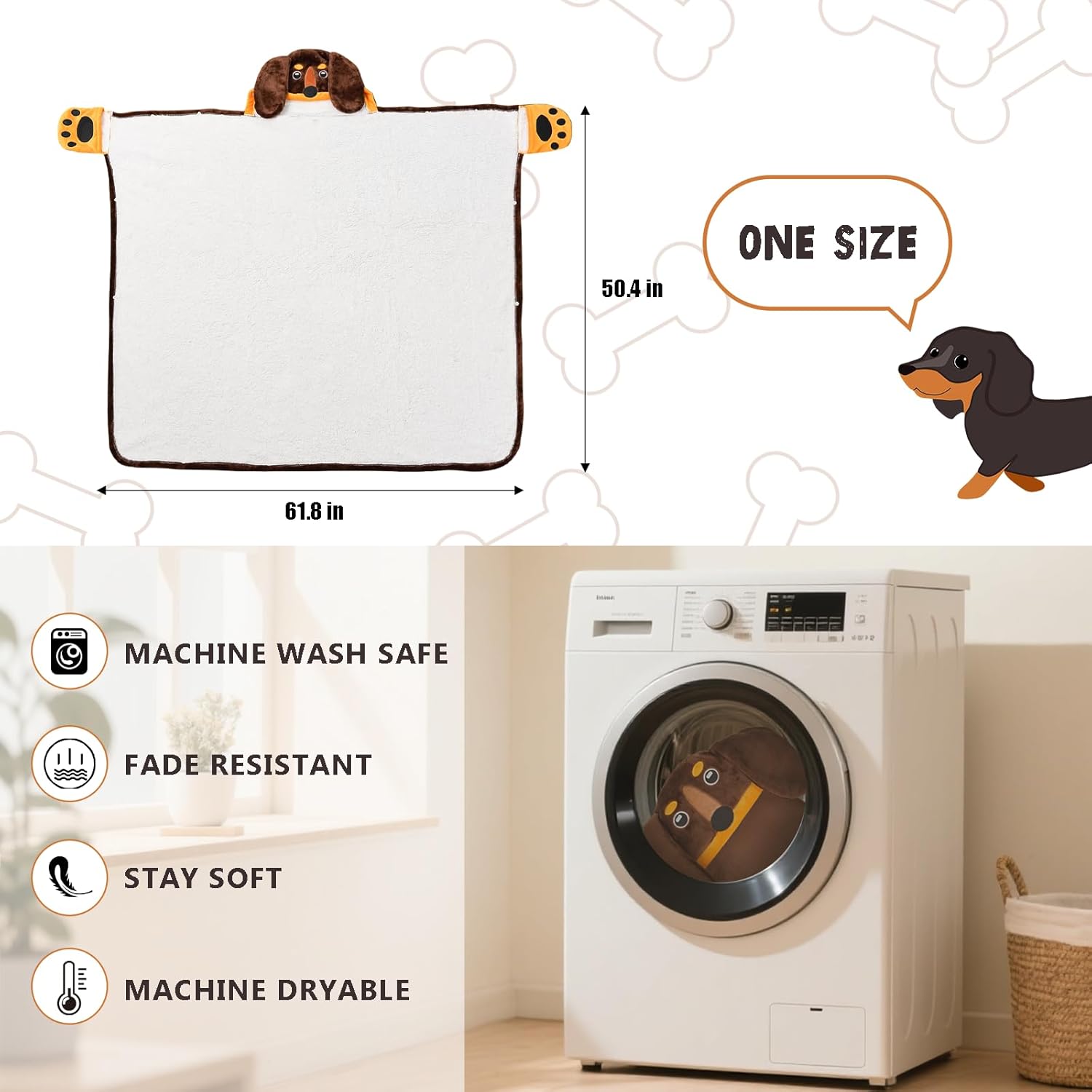 Tian Zhun Dachshund Wearable Blanket Hoodie Fluffy Super Soft Flannel Weiner Dog Blanket Hooded Poncho Dachshund Lovers Weiner Dog Gifts for Women Dogs Mom Mothers Day Christmas Birthday