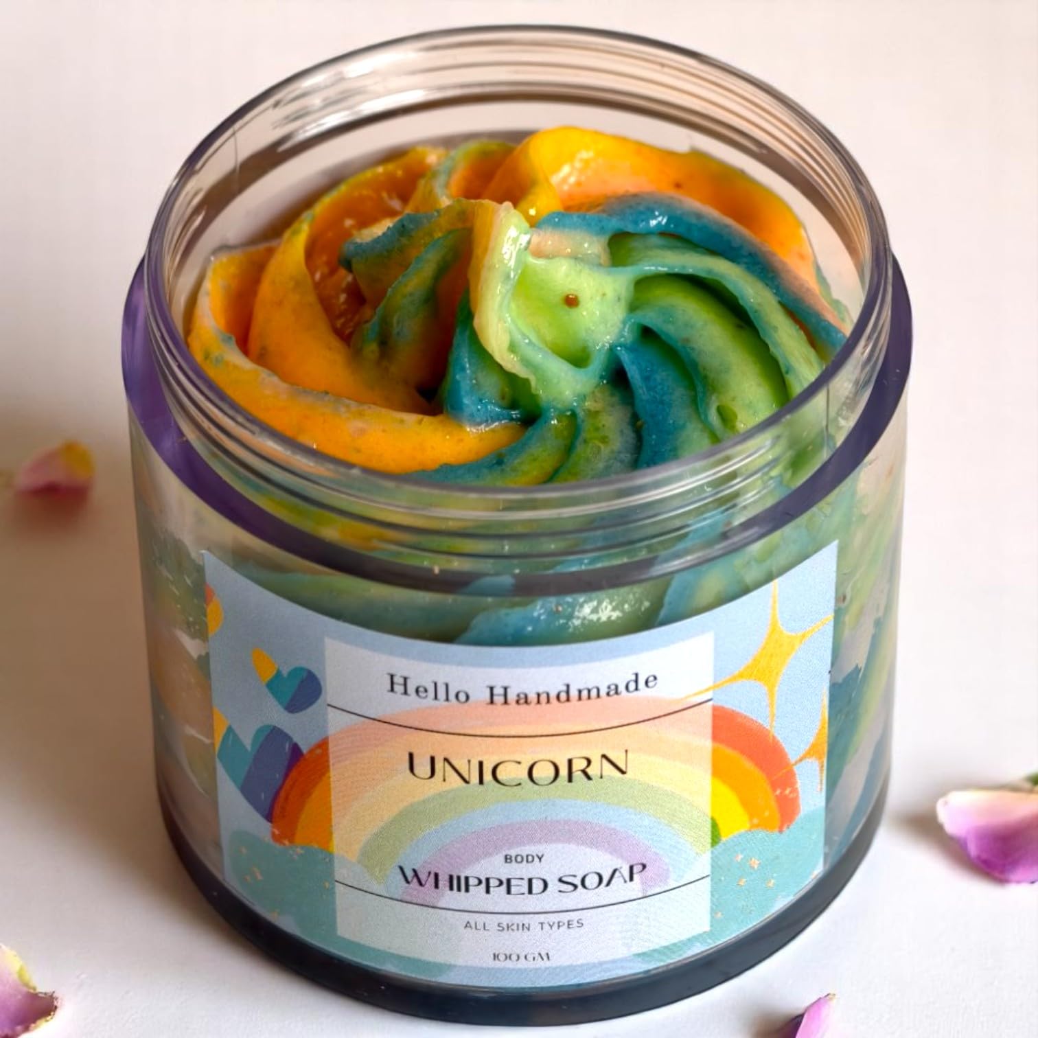 Hello Handmade Whipped Sugar Scrub for All Skin Types Men and Women - SLS and Paraben Free-100 gm approx (Unicorn)-image-39