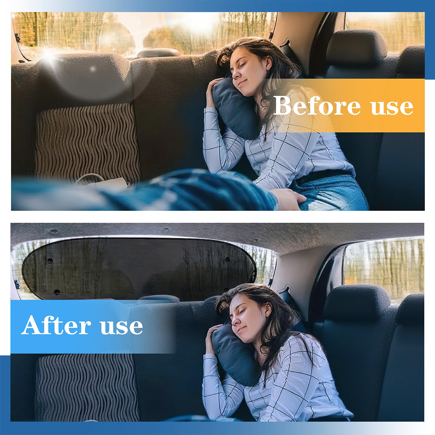 Kit de Parasol para la Ventana Trasera,Parasol de Coche Seguro para Perros y Niños,Ventilado y Transpirable con Protección UV(100 * 50 Negro)