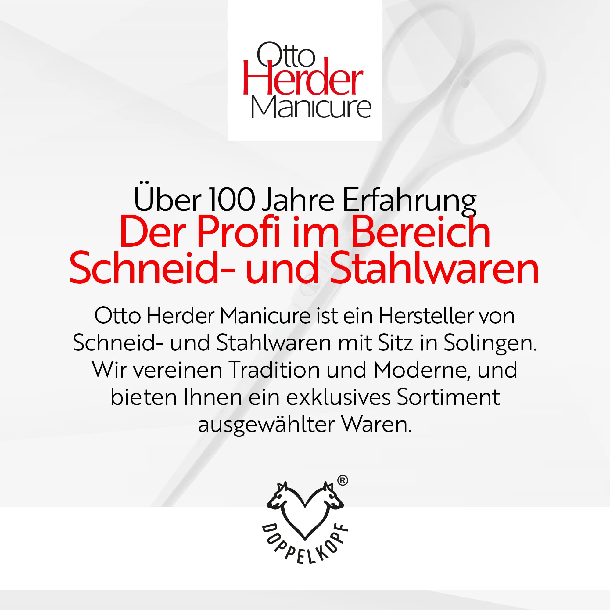Otto Herder Manicure Fellschere Hunde 16,5cm, Fellschere abgerundet, Solingen rostfrei Edelstahl, Schere zum Fell schneiden, mit einseitiger Mikrozahnung