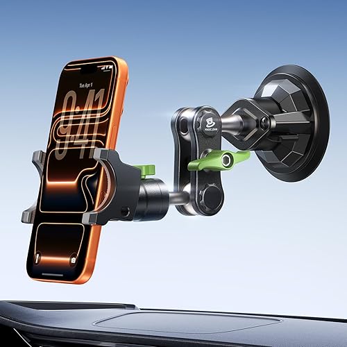 MAGIC JOHN Soporte de teléfono para automóvil, soporte de teléfono Mteal ultraduradero para tu automóvil, rotación de 360, soporte de teléfono