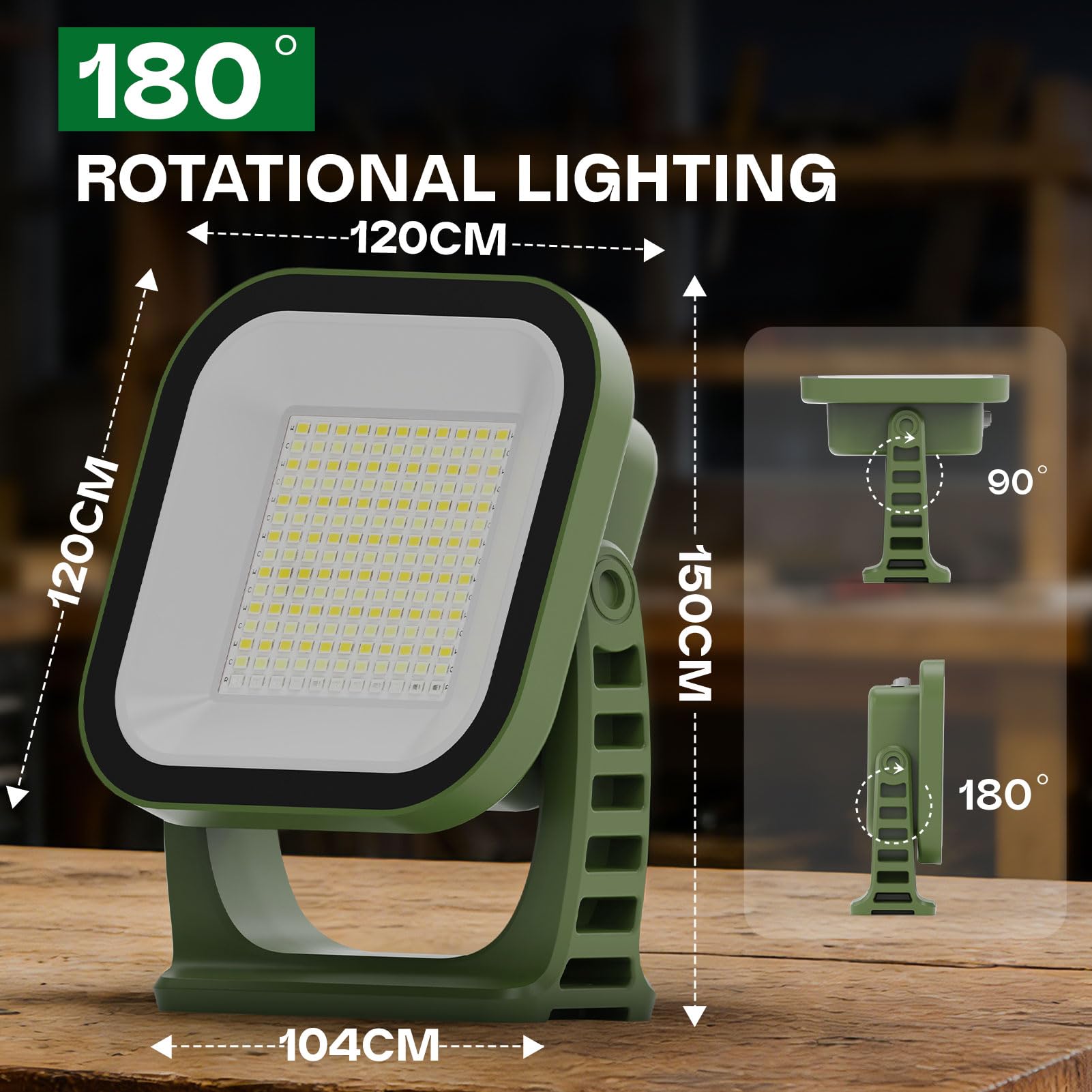 Lampe De Travail LED Eveready - Rechargeable & Magnétique - Autonomie 8h - Pour Garage, Camping, Bricolage - Noire