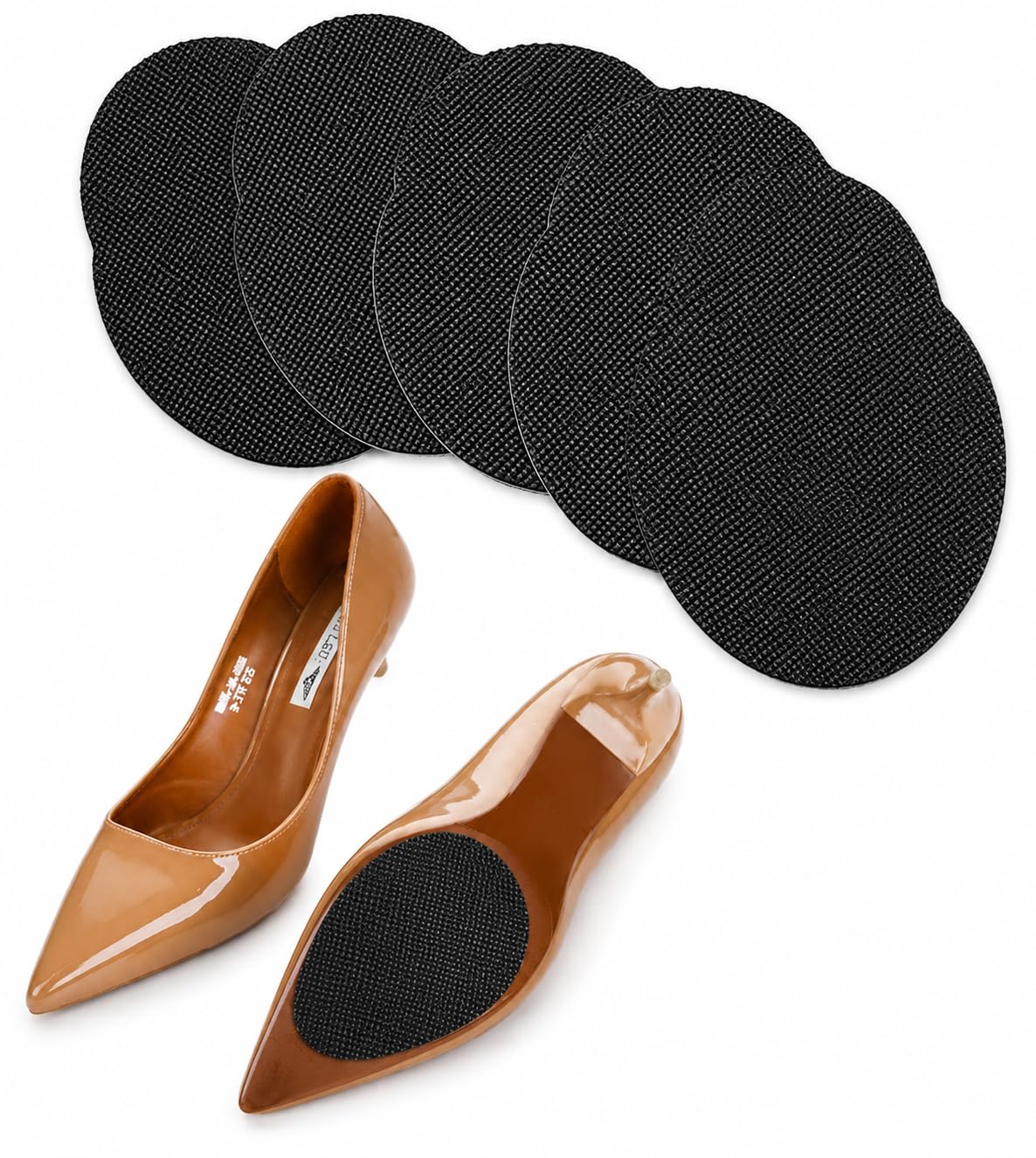 Non-Slip Cushion Pads for Shoes, Black, Self-Adhesive Sole Grip Pads for Heels, Sandals, Leather and Casual Footwear, Pack of 4-image-14