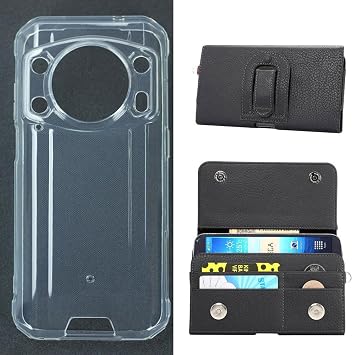 Happy Classic Cover Synthetic Leather Dirt Resistant Pouch Silicone Case Leather Card Storage Wallet Protective TPU Silicone Cover Case Compatible with Ulefone Armor 21 6.58 inch