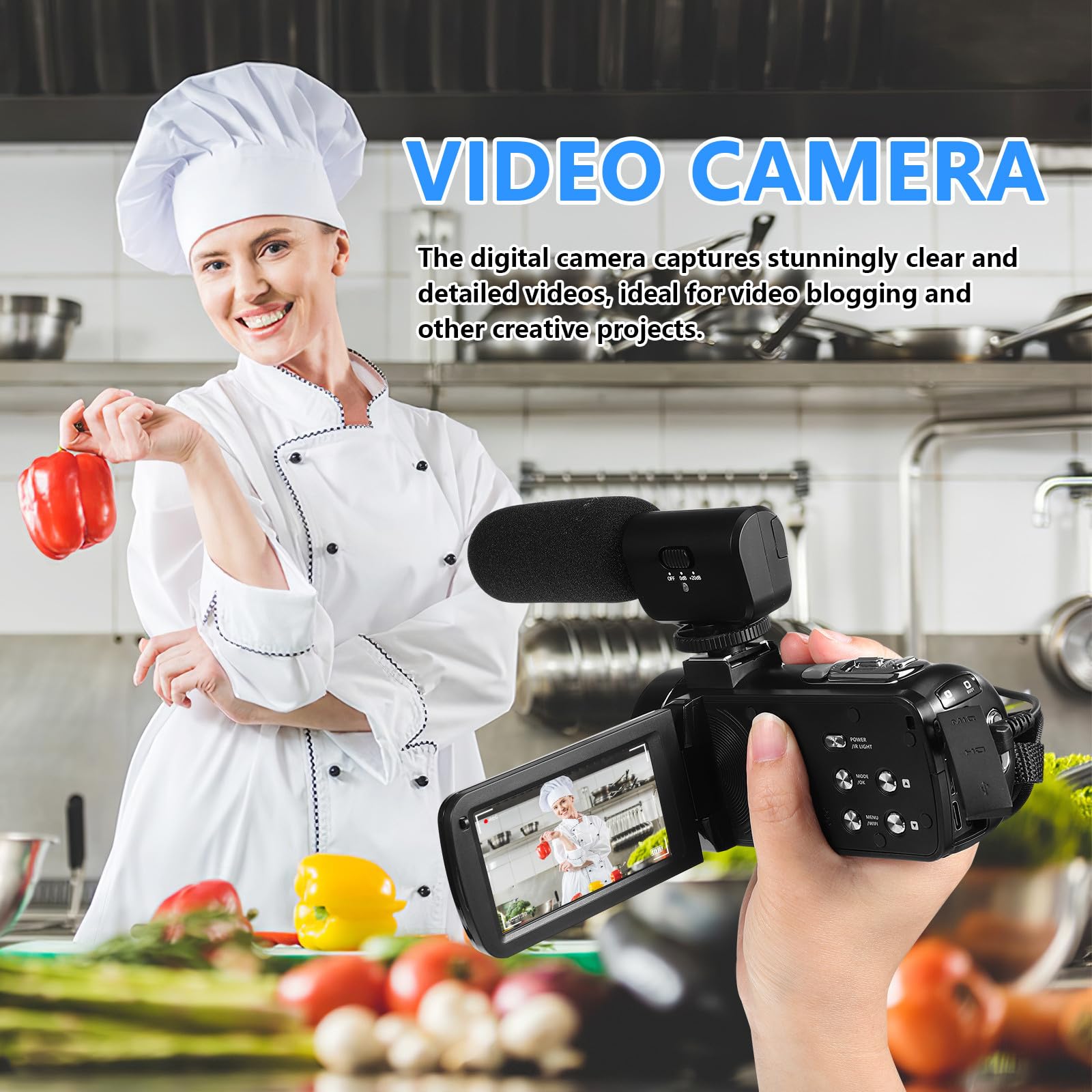 Zerodeko Videocamera Digitale 4k Touchscreen Ips da 3 Pollici