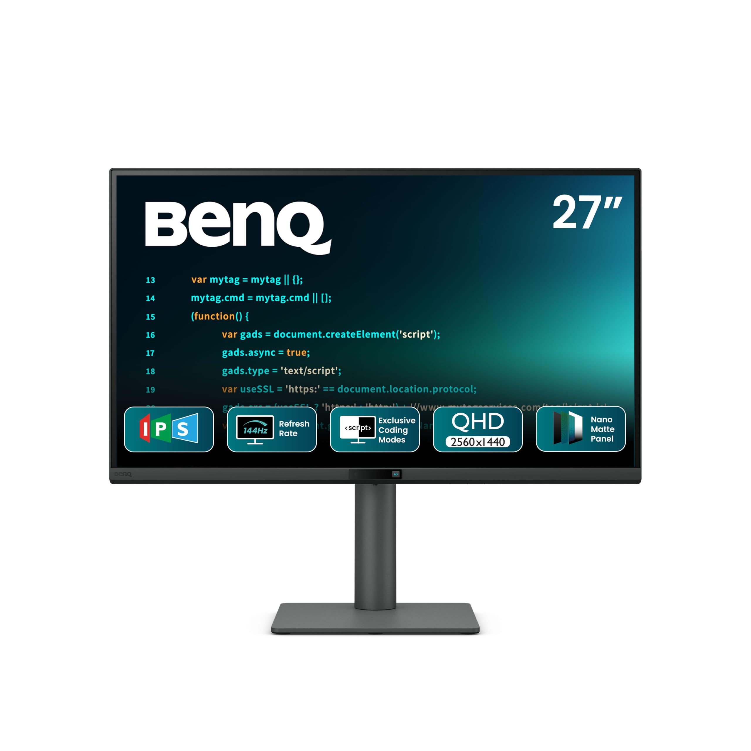 BenQ RD270Q 27" (68.58 cm) 2K 144Hz IPS QHD 2560x1440 Programming Monitor,Coding Hotkey,USB-C(65W PD),HDMI & DP,Coding Modes,Height/Tilt/Pivot Adjustable,HDR10,99% sRGB, 2Wx2 Speakers, AMD FreeSync-image-25