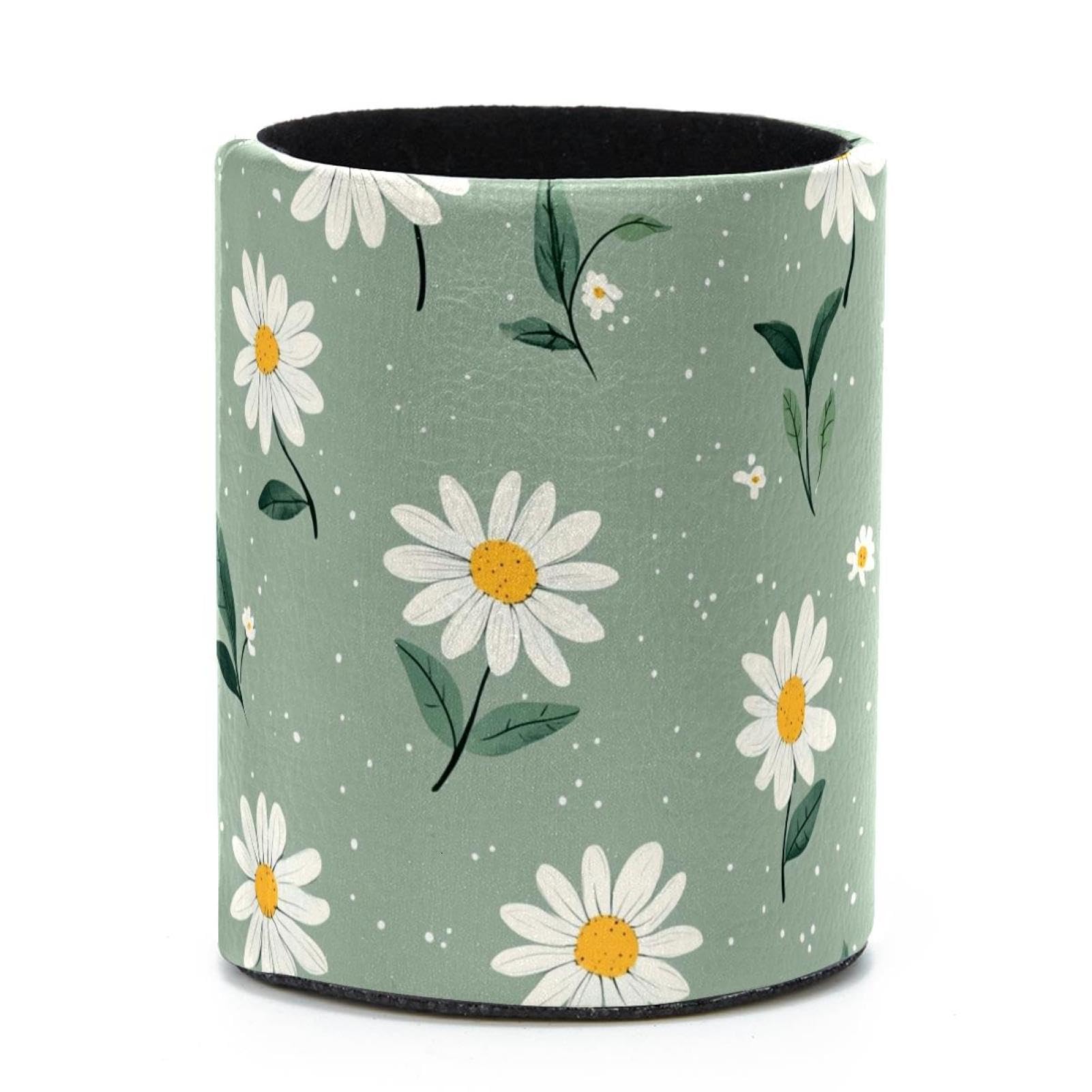 VAPOKF Round Pencil Holders for Desk, Daisy Pen Holders Pen Pot Makeup Brushes Storage Desktop Stationery Supplies Organiser for Home Office