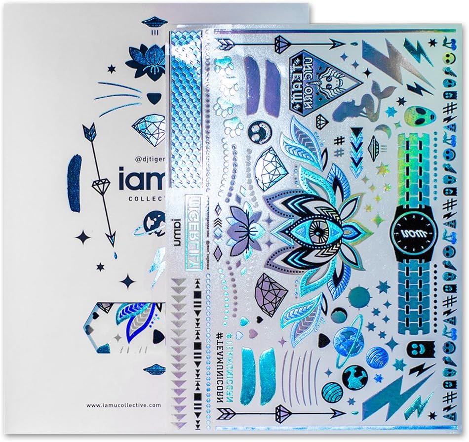 Premium Metallic Flash Tattoos - Space Mermaid Collection