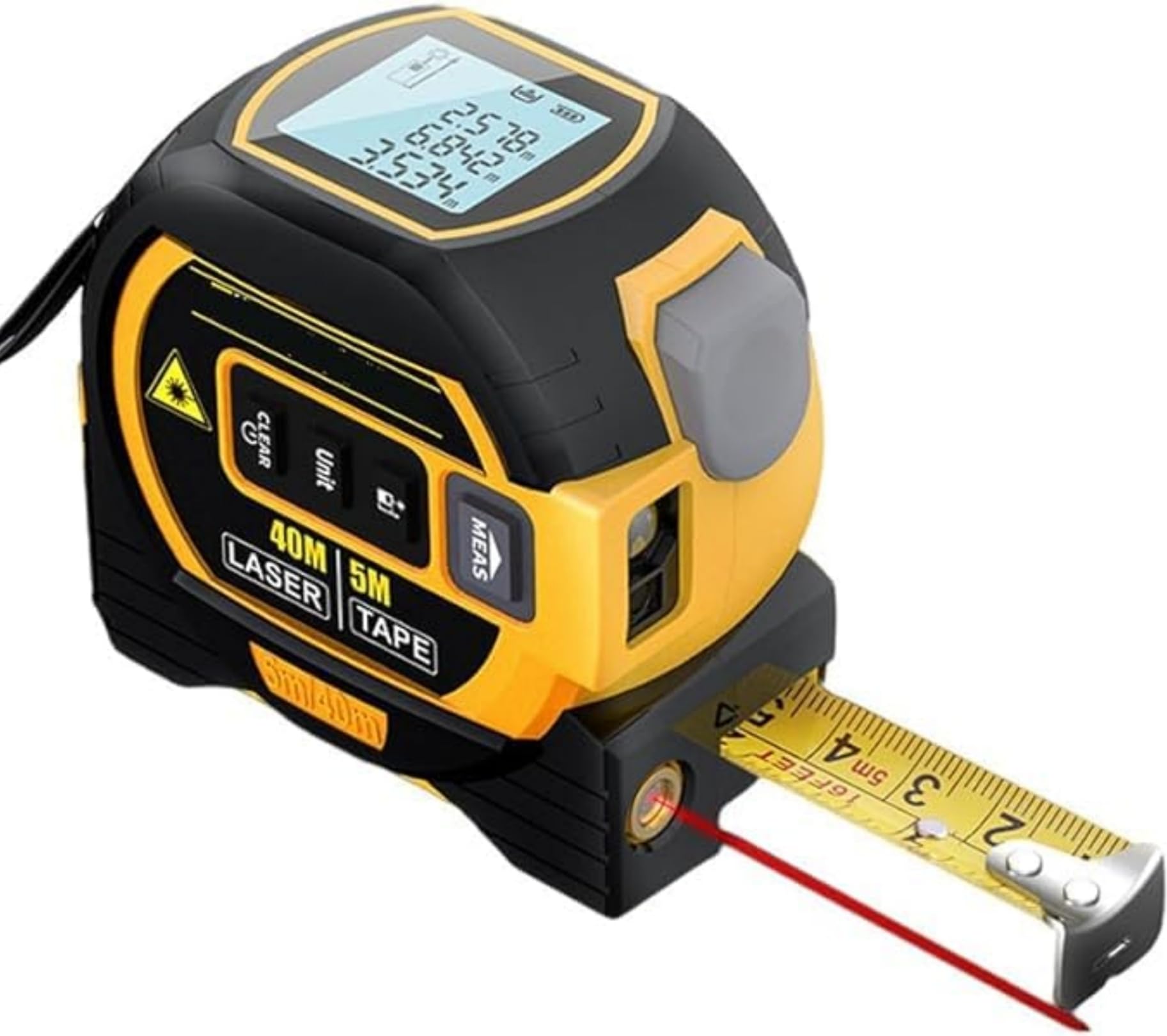 Misuratore Digitale Laser 3 in 1 - Mirino Laser a infrarossi - Misuratore portatile a nastro con Display (60M) - J1