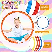 Vista 3 de Libima Juego de 12 anillos de carrera de obstáculos de 16 pulgadas, 28 pulgadas, juguetes de plástico para ejercicio, aros a granel