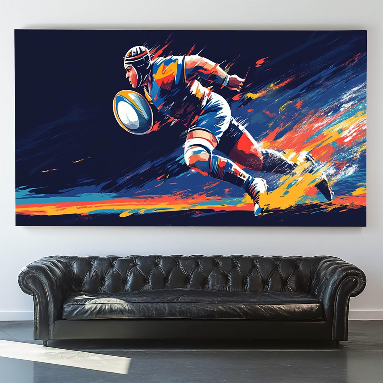 Pintar por Numeros Adultos Rugby, Pintar por Numeros Niños Kit Manualidades Adultos Atleta Cuadros para Pintar por Numeros Pintura Acrílico, Cuadros Decorativos Regalos Para Mujer 80X160cm 7w-V-1