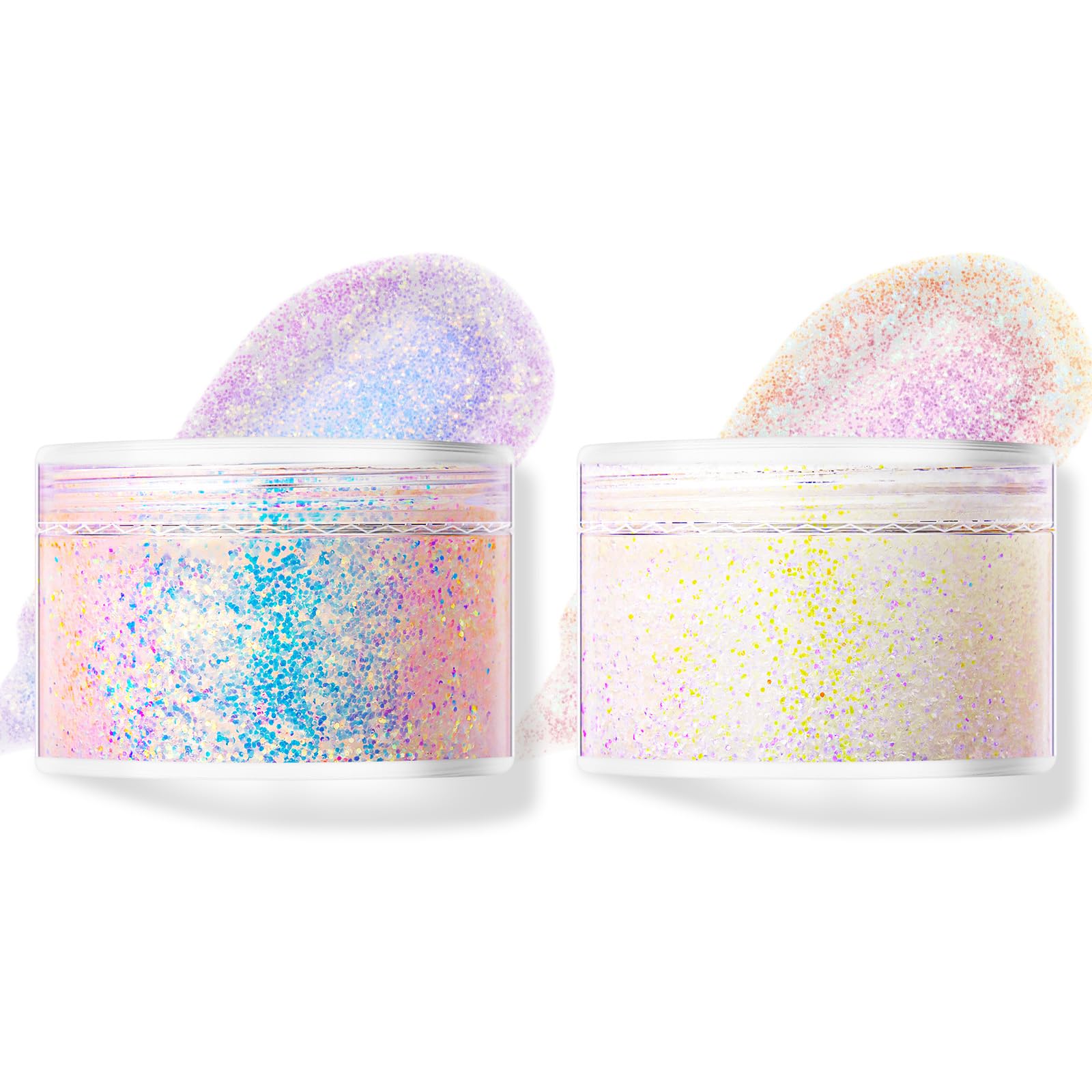 LOPHE Purpurina Cara, 2Pcs Gel Chunky Glitter Corporal, Lentejuelas de Sirena con Purpurina Líquida, Gel de Purpurina Luminoso Brillantes para la Cara, Cabello y Cuerpo para Halloween