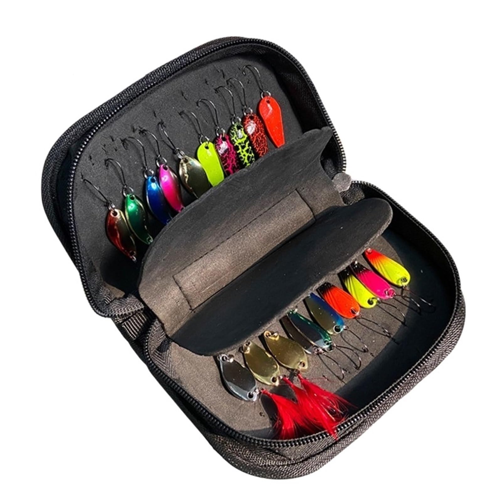 INEOUT 20 Piezas, Recién Llegado, Cucharas De Pesca, Señuelos, Juego De Señuelos De Pesca De Metal For Trucha, Lubina, Cebo De Pesca con Bolsa A Prueba De Agua