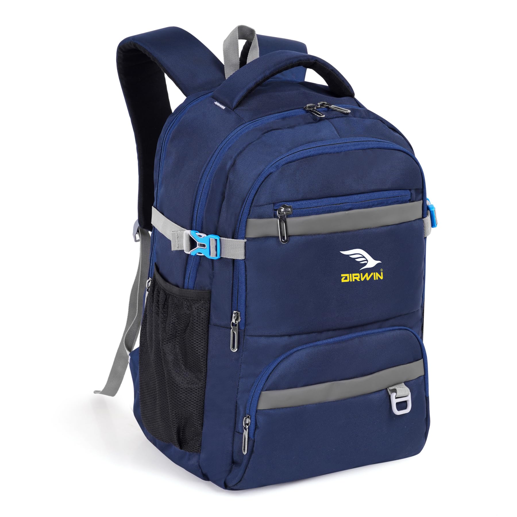 airwin 25L Laptop Backpack, Navy Blue, Polyester, Water Resistant, Multiple Compartments, School College Office Travel Bag-picture-20