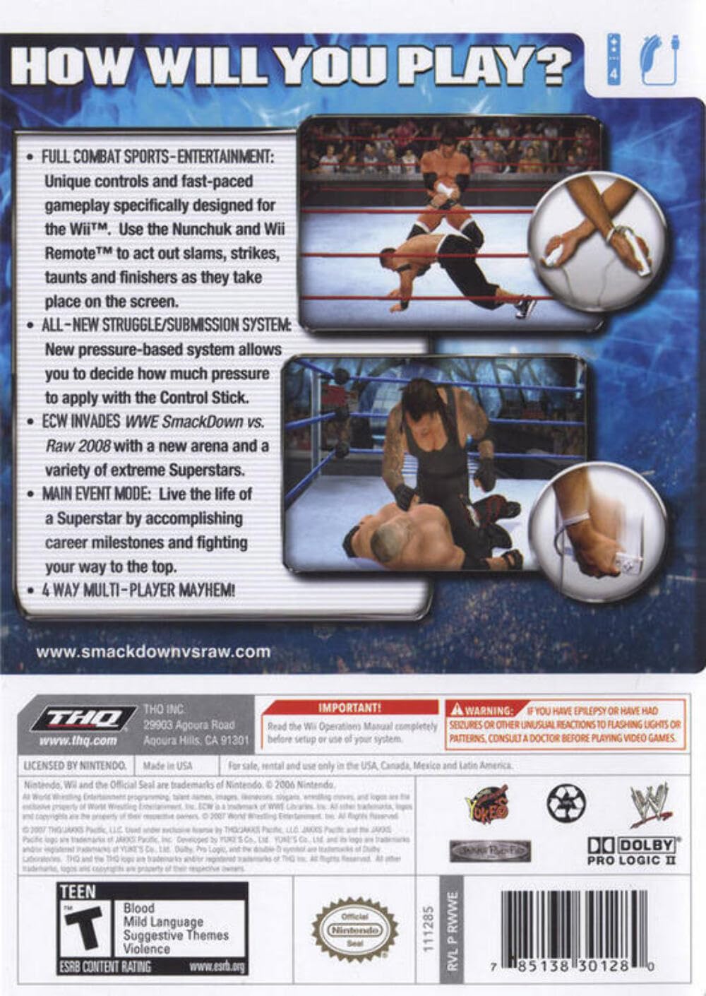 Amazon.com: WWE SmackDown vs. Raw 2008 - Nintendo Wii : Video Games