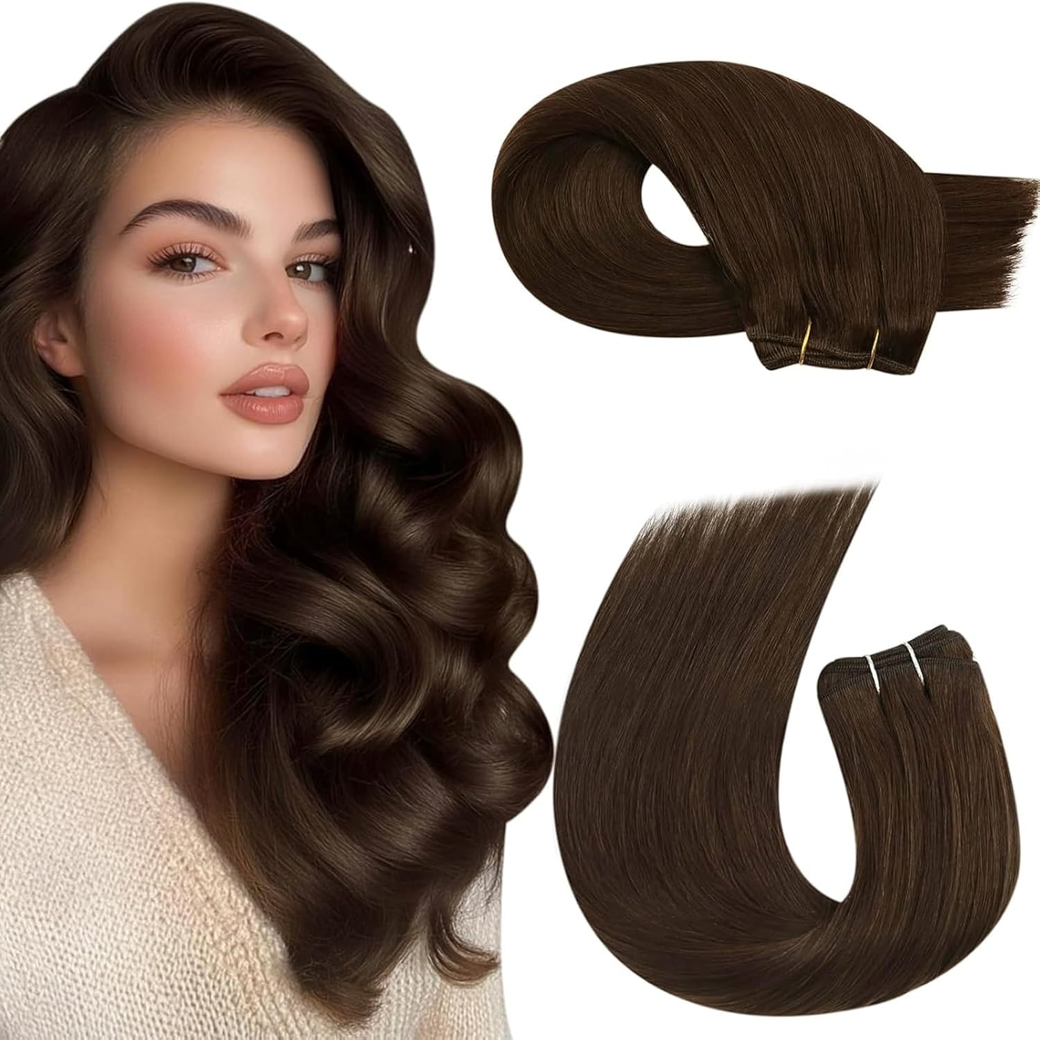 Moresoo Echthaar Weft Extensions Tressen Extensions Echthaar